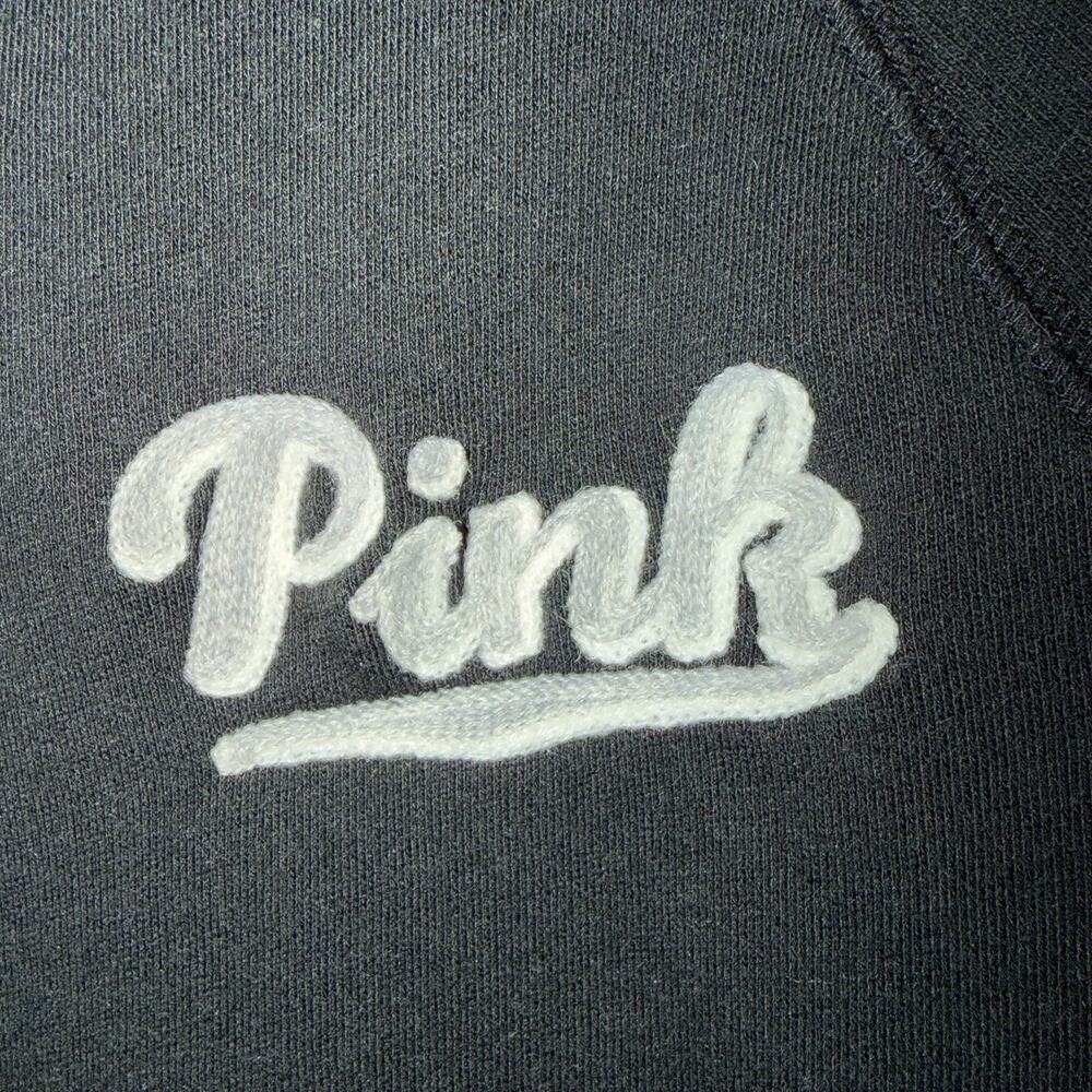 Y2K Victorias Secret PINK Women’s Size S Black Hoodie Embroidered Logo 2015 - Picture 4 of 6